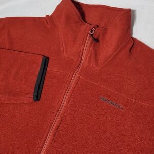 men's MERRELL full-zip Select Regulate fleece Jacket mock neck Dark Orange XL